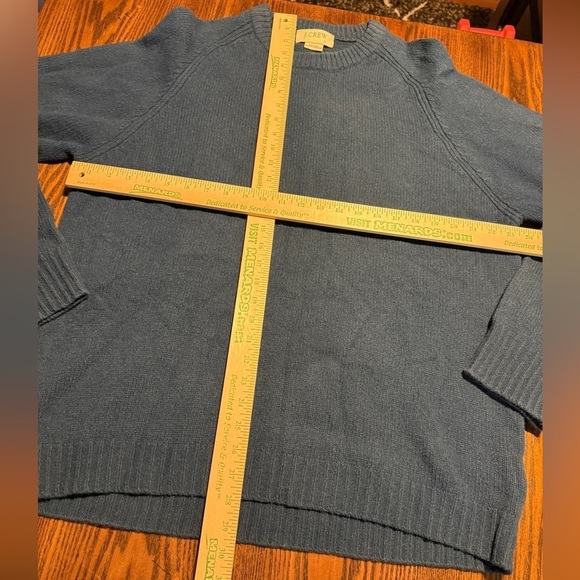 Vintage J. Crew 100% Wool Blue Crewneck Sweater Men's Large classic preppy Y2K - Picture 6 of 16